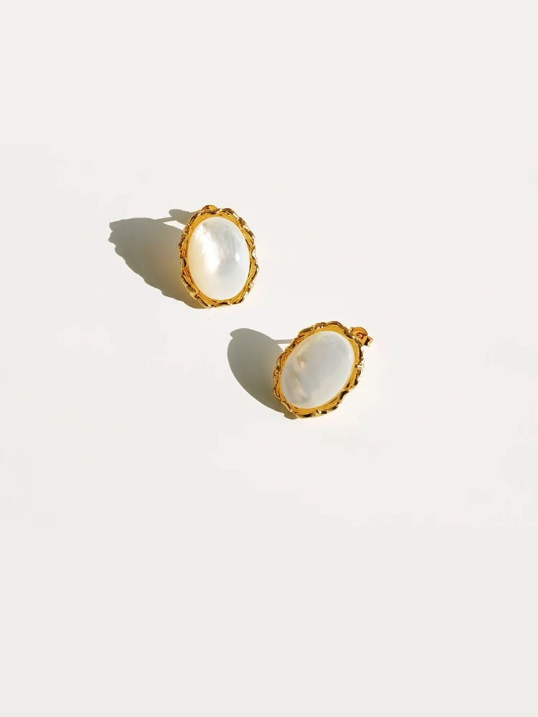 Oval Gem Stud Earrings-Earrings-SoulAdorne