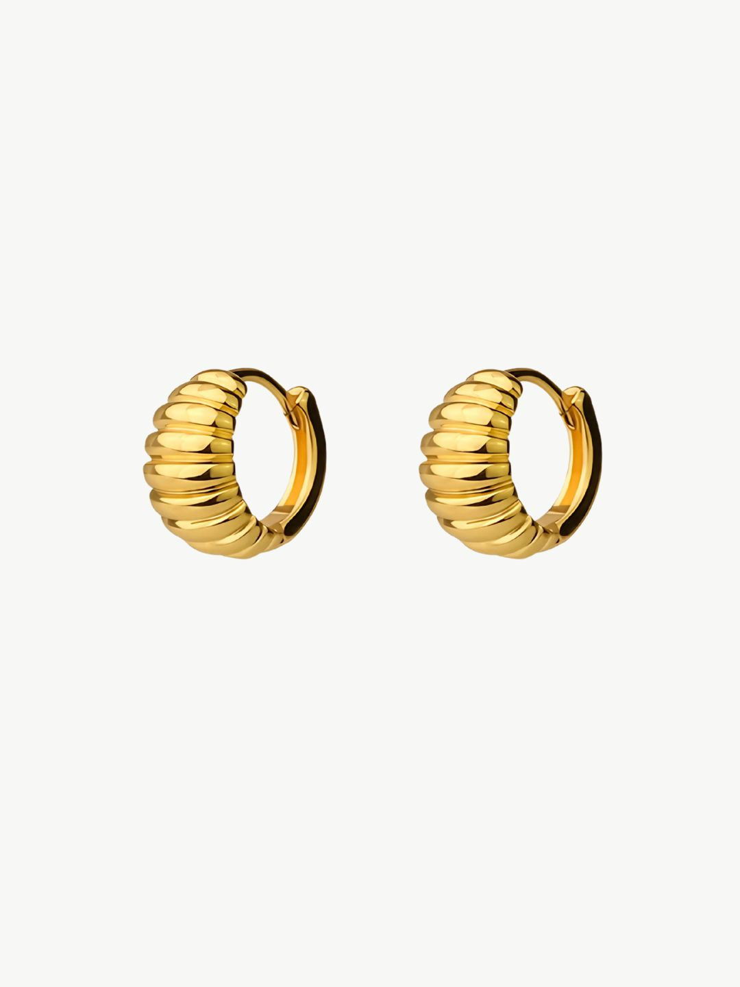 Bullhorn Threaded Huggie Earrings-Earrings-SoulAdorne