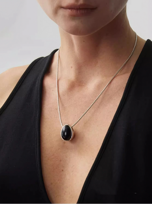 Teardrop Stone Pendant Necklace-Necklaces-SoulAdorne