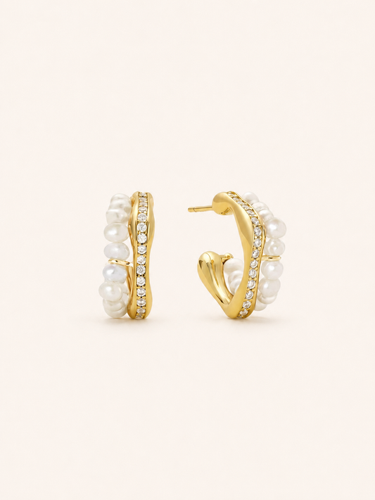 Whispering Tide Pearl Earrings