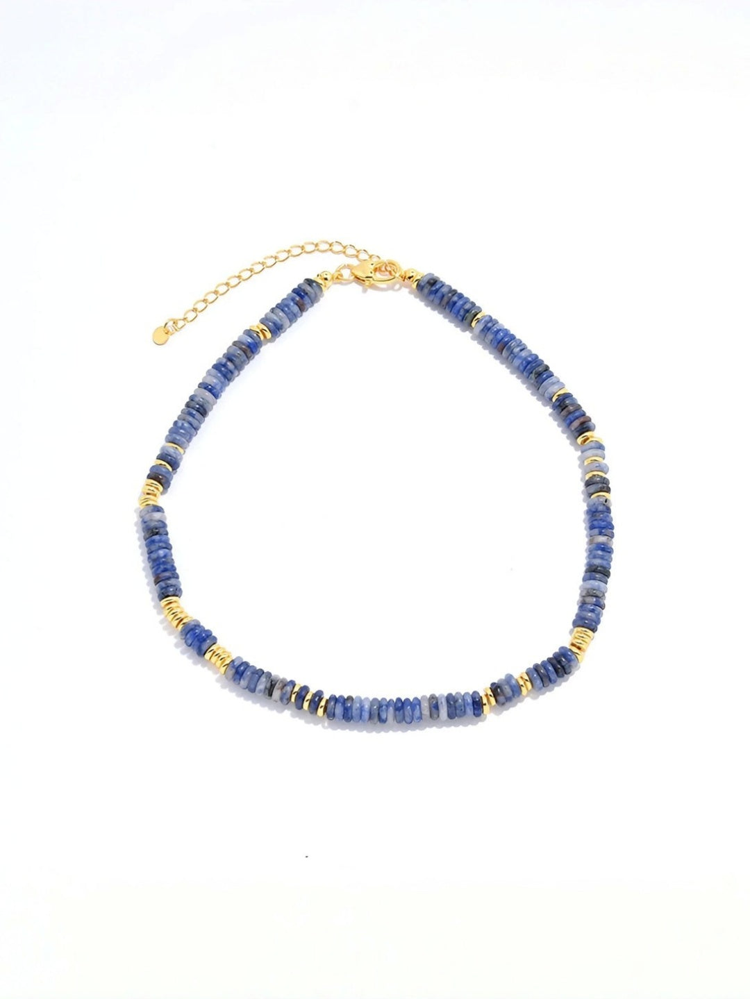 Natural Gemstone Disc Necklace-Necklaces-SoulAdorne