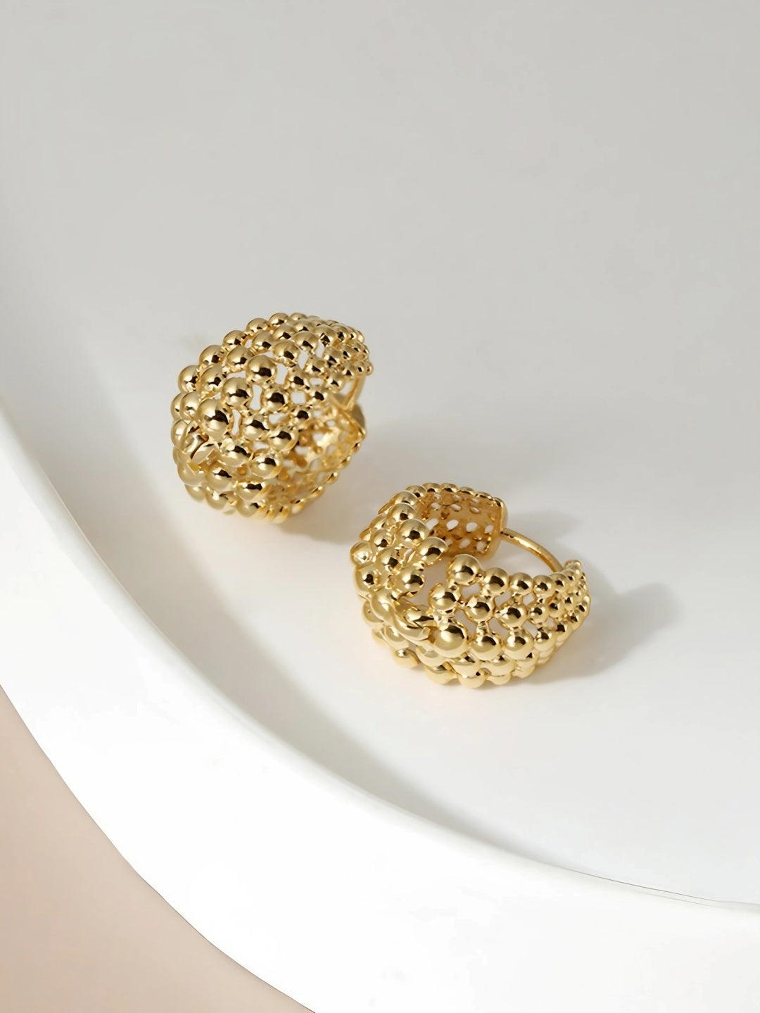 MeshGlimmer Hoop Earrings-Earrings-SoulAdorne