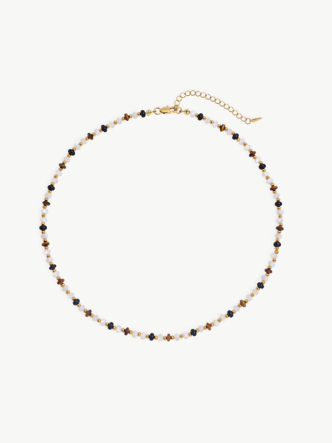 Beaded Gemstone Chain Necklace-Necklaces-SoulAdorne