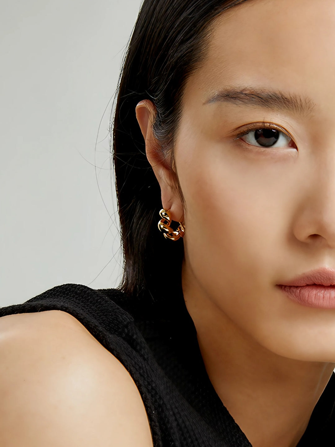 Chain Hoop Earrings-Earrings-SoulAdorne
