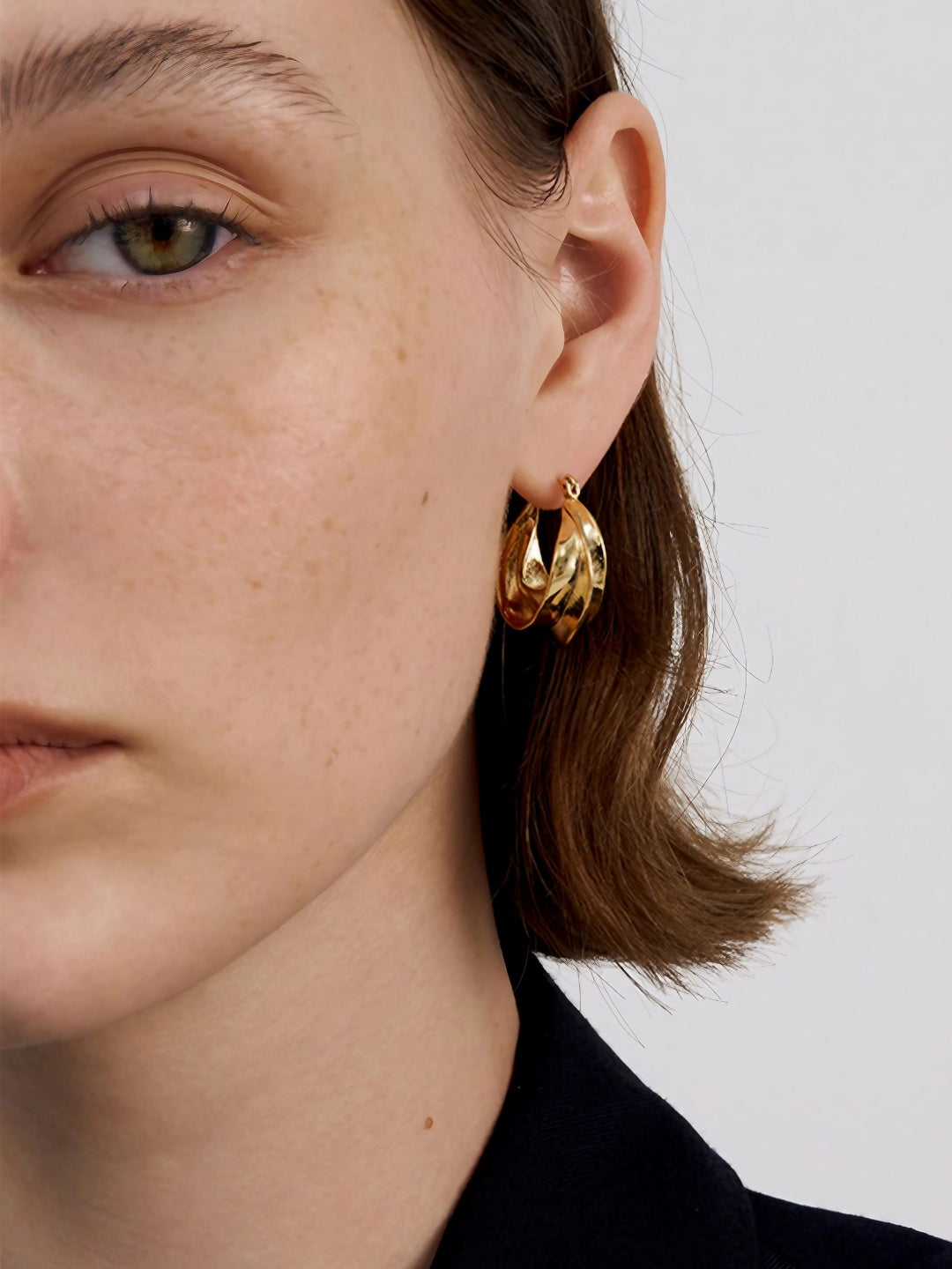 Asym Hoop Earrings-Earrings-SoulAdorne