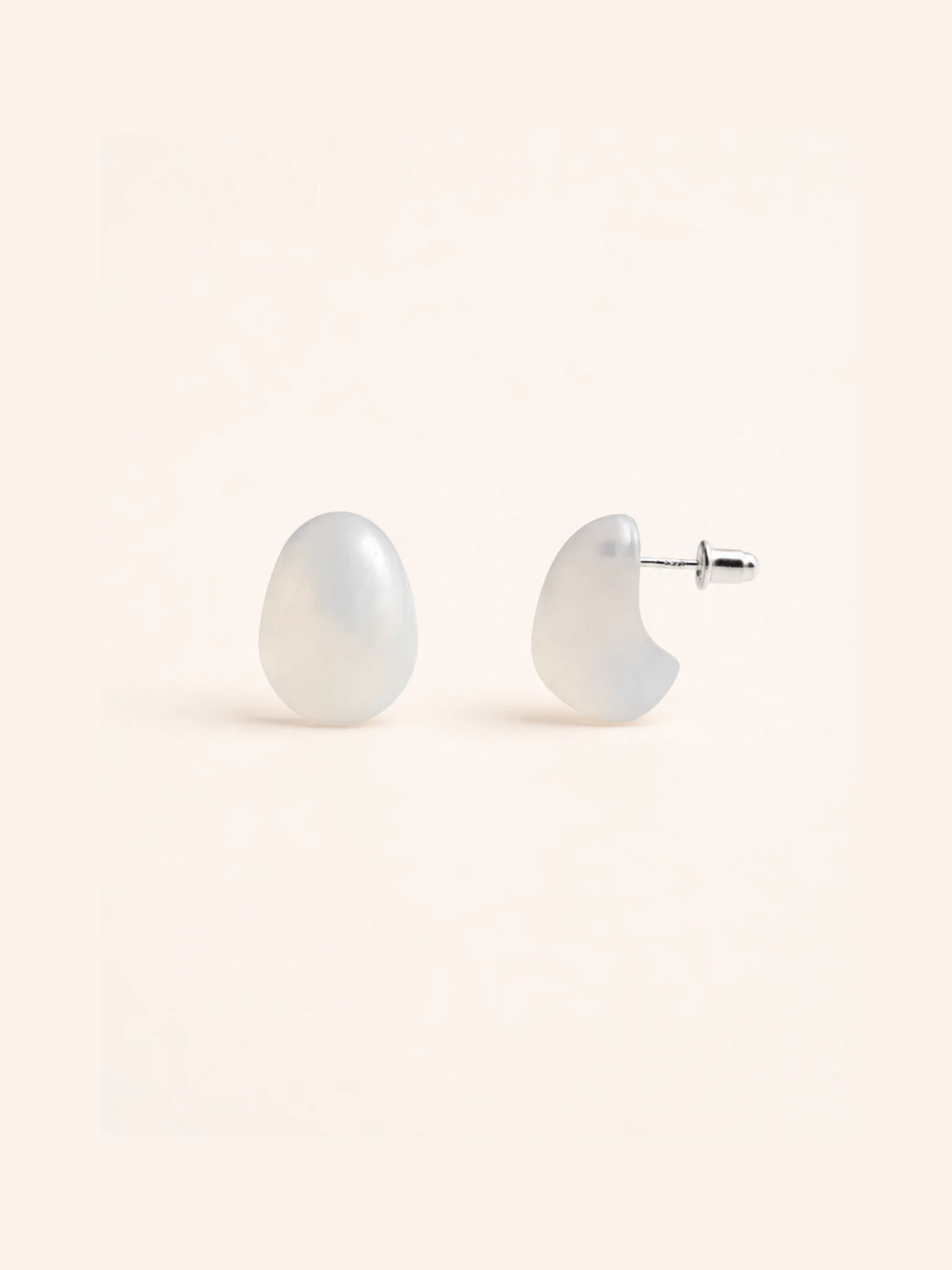 Alternate view of Agate Pebble Stud Earrings