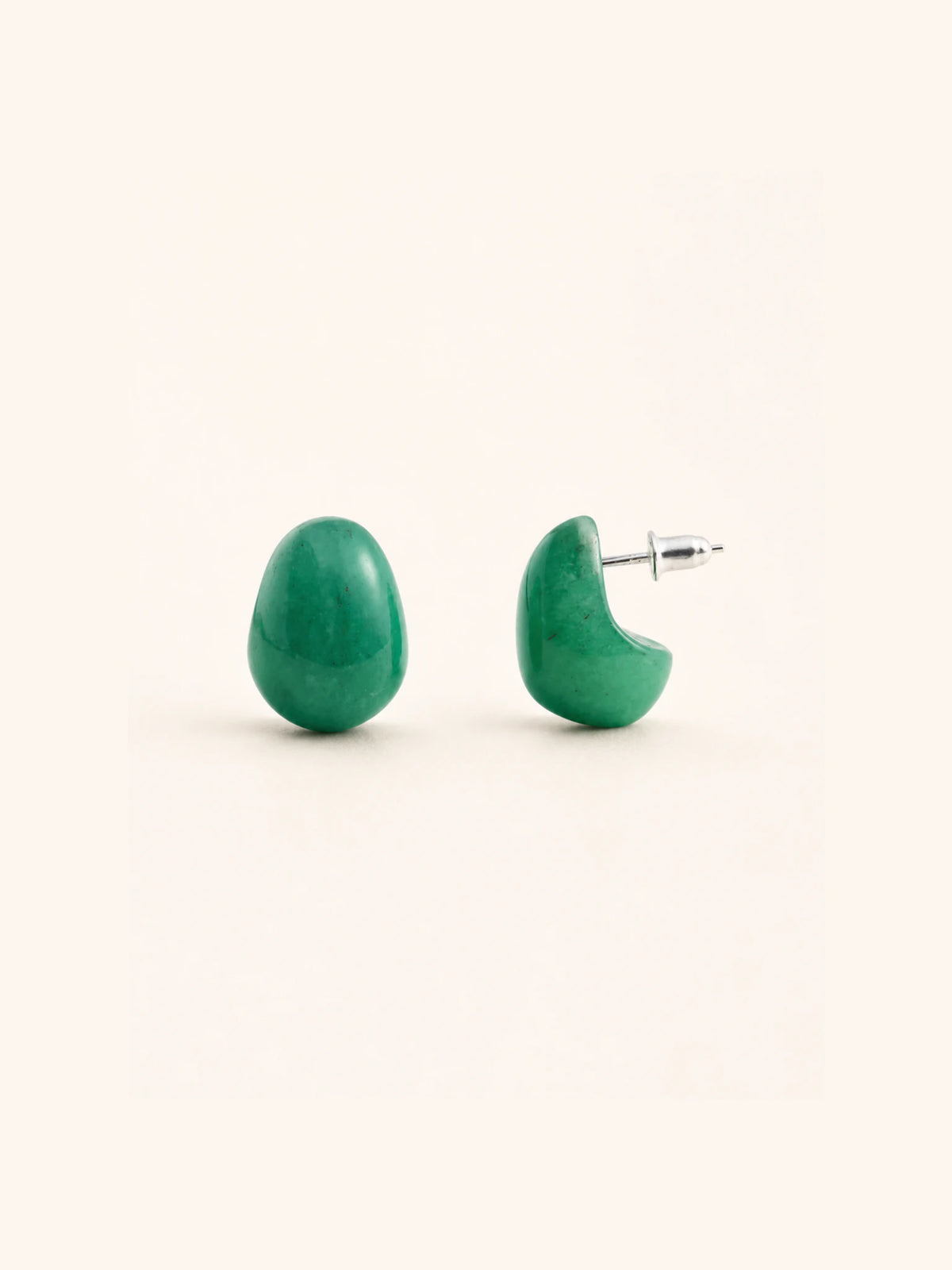 Alternate view of Agate Pebble Stud Earrings
