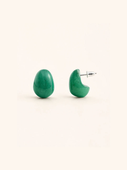 Alternate view of Agate Pebble Stud Earrings