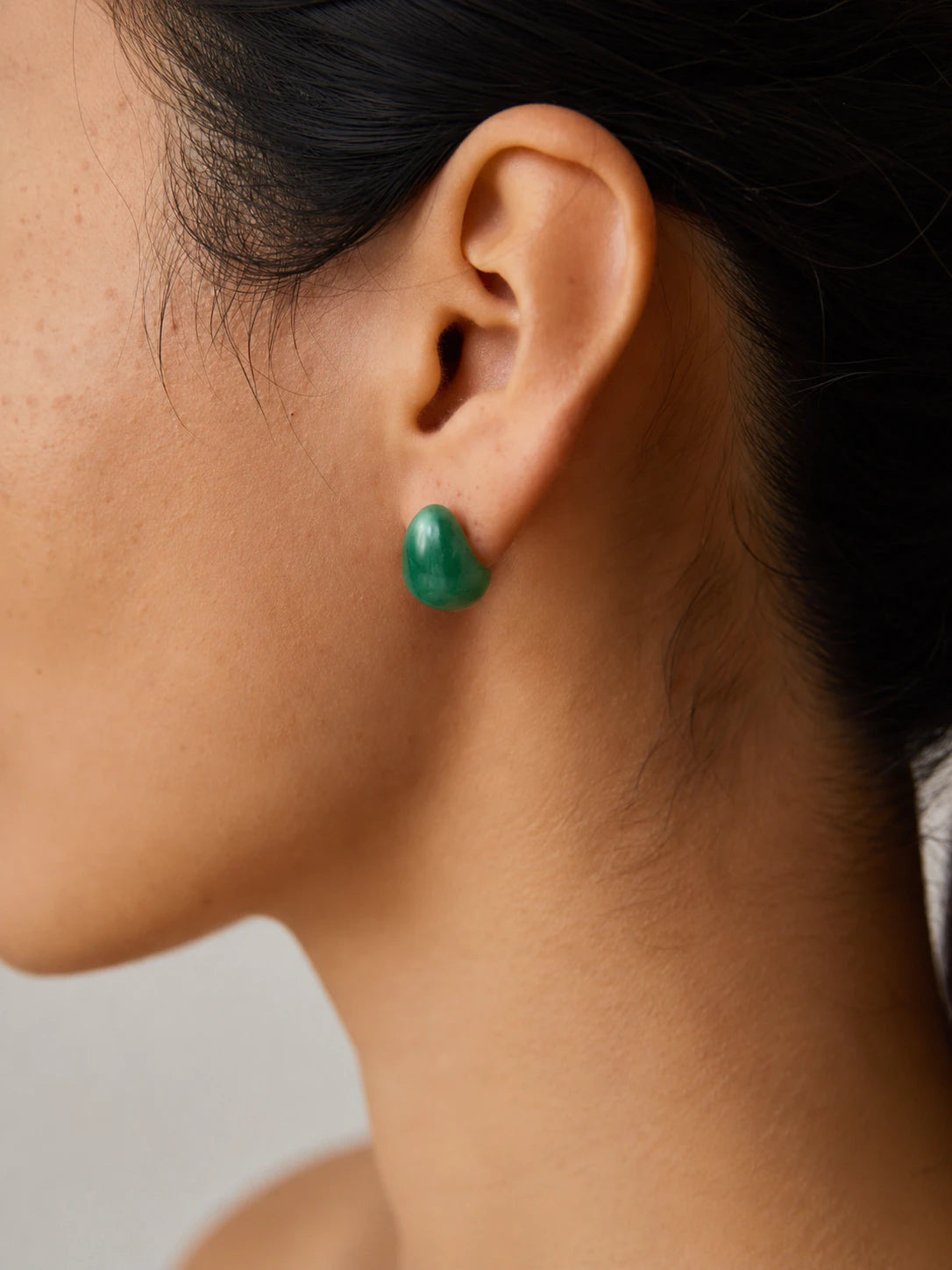 Alternate view of Agate Pebble Stud Earrings