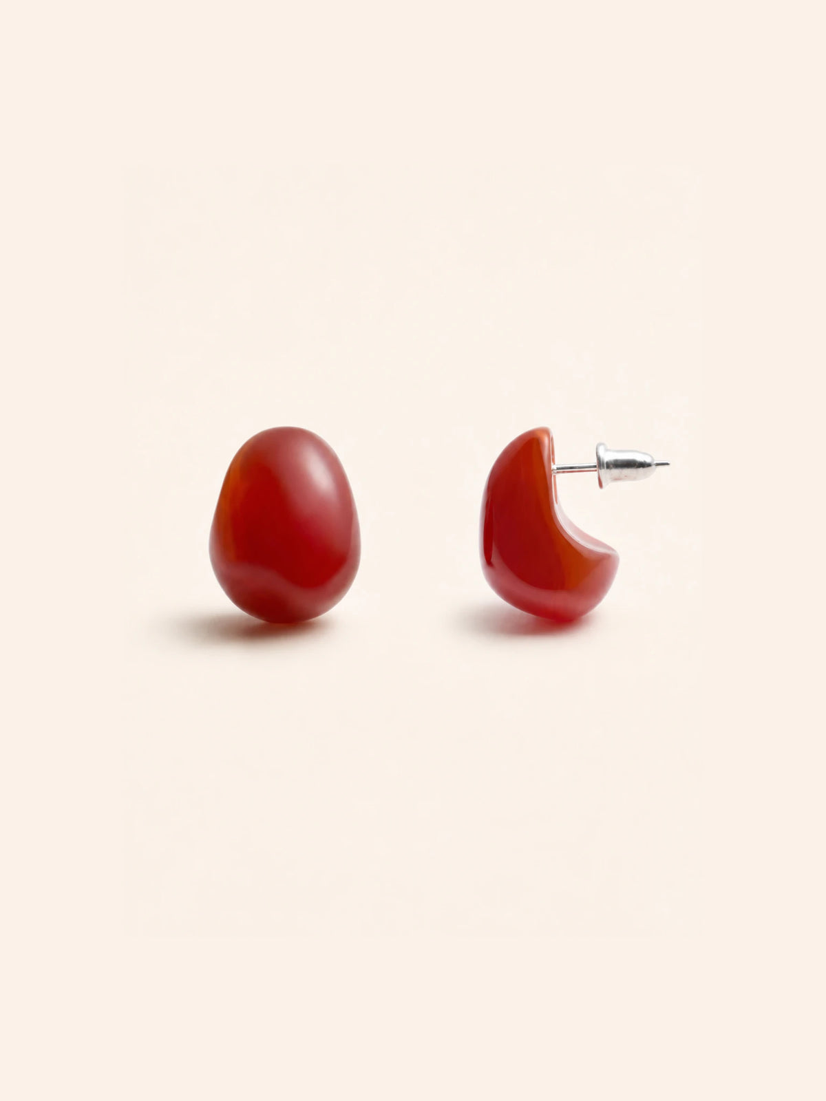 Agate Pebble Stud Earrings
