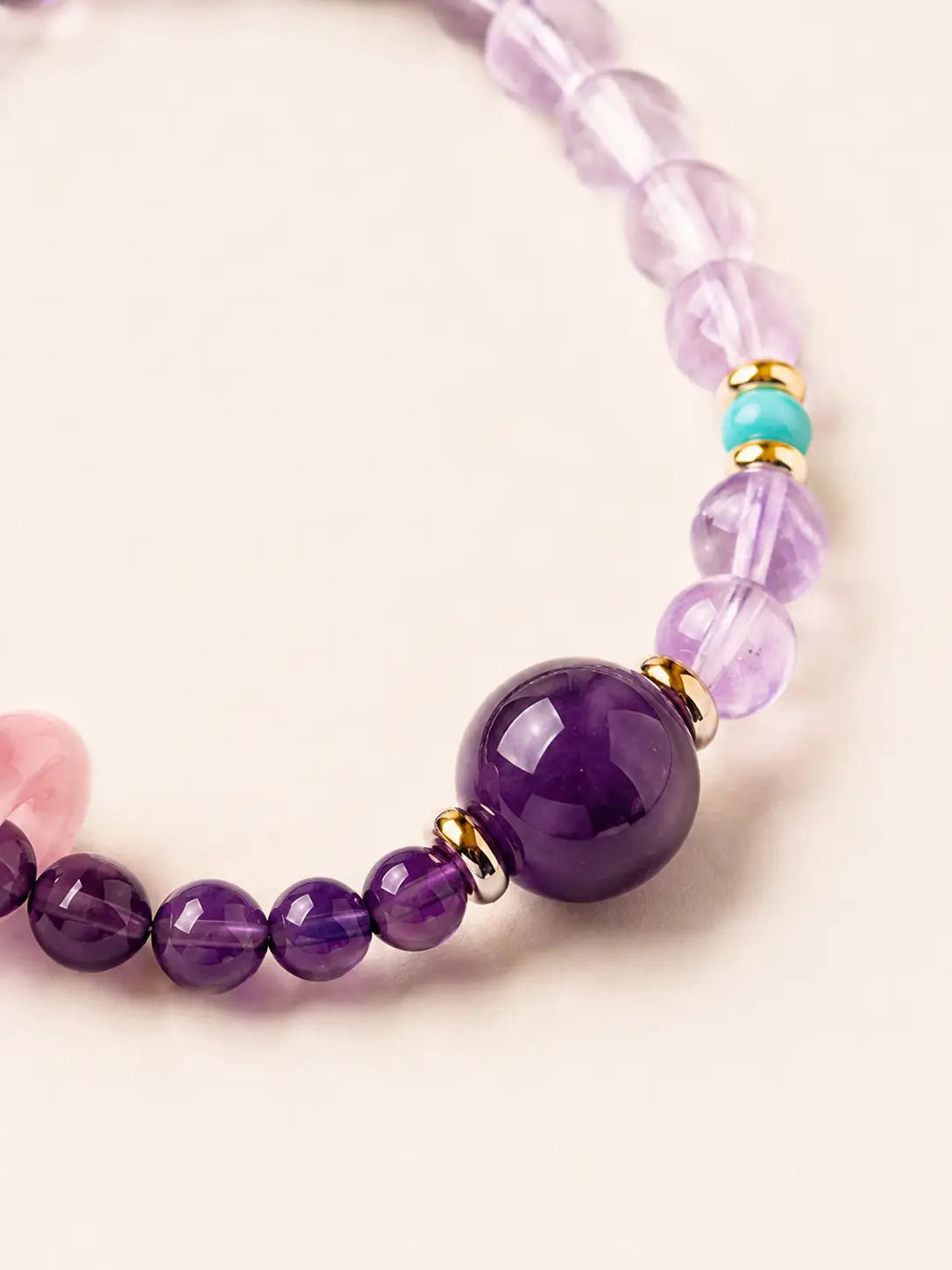 Amethyst & Pink Agate Ease Bracelet – Double Wrap
