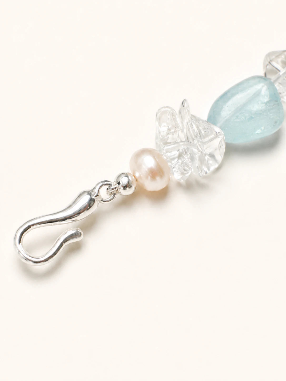 Alternate view of Aquamarine & Clear Quartz Mixed-Bead Bracelet