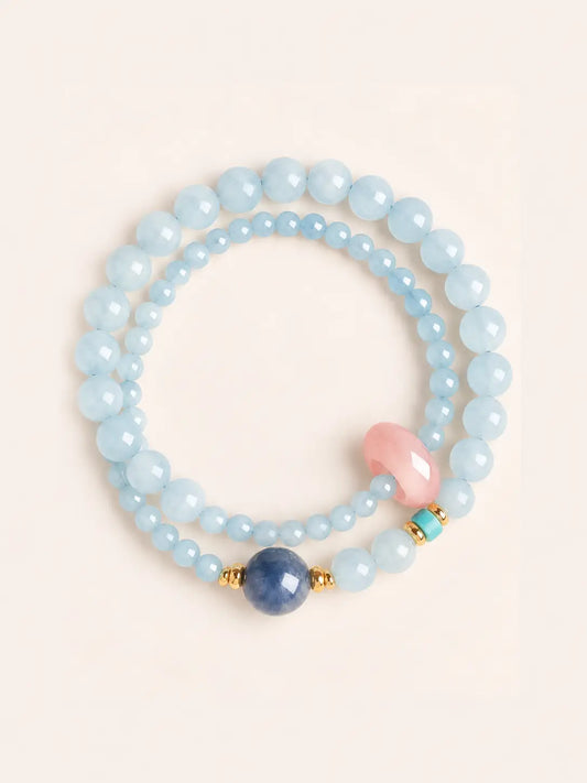Aquamarine Focus Bracelet – Double Wrap
