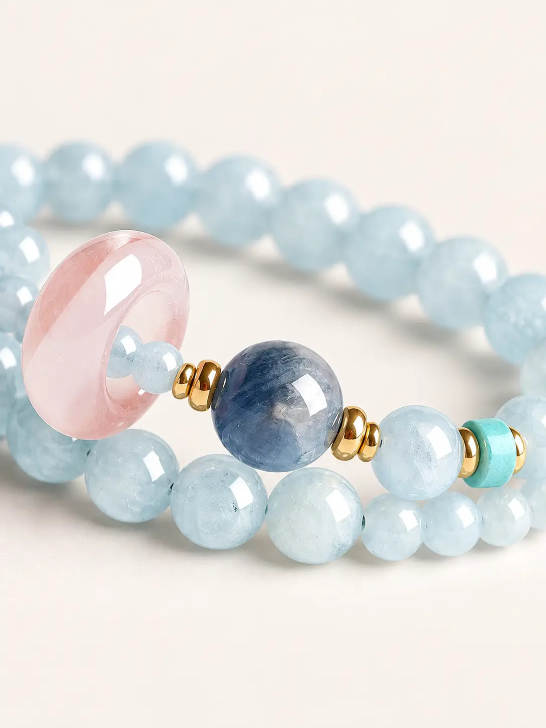 Aquamarine Focus Bracelet – Double Wrap