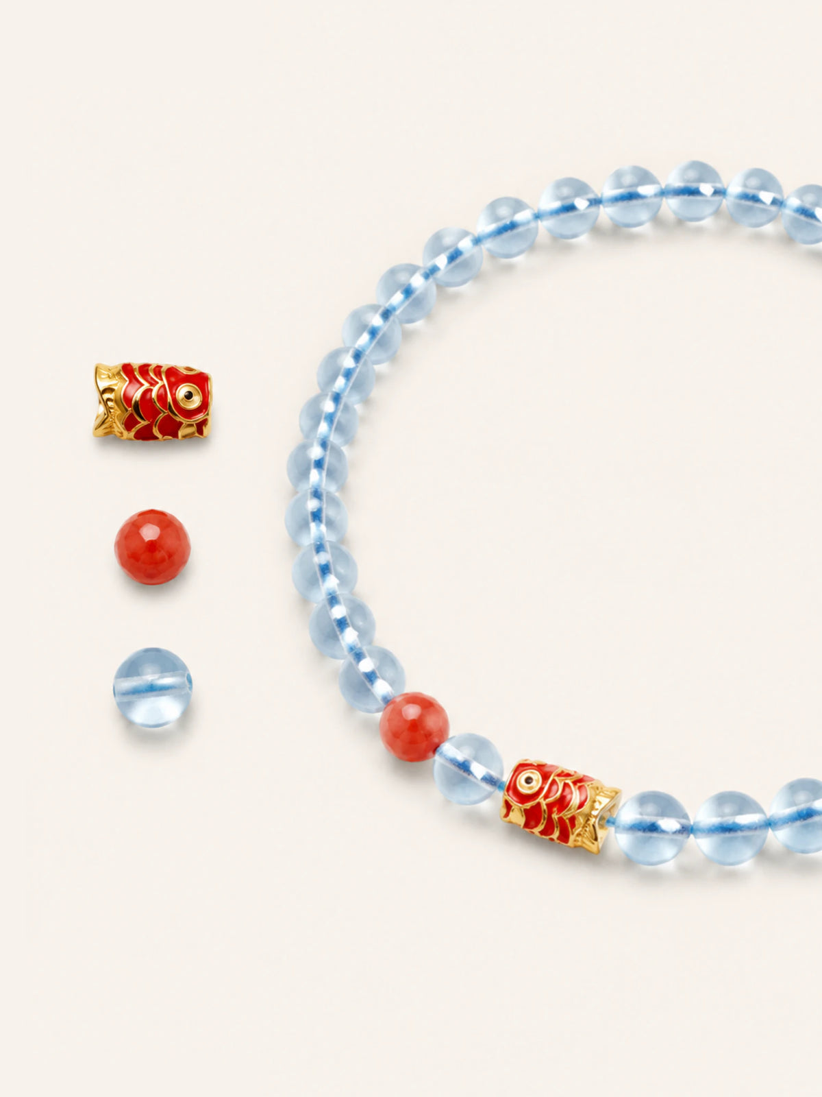 Alternate view of Aquamarine Koi Charm Bracelet