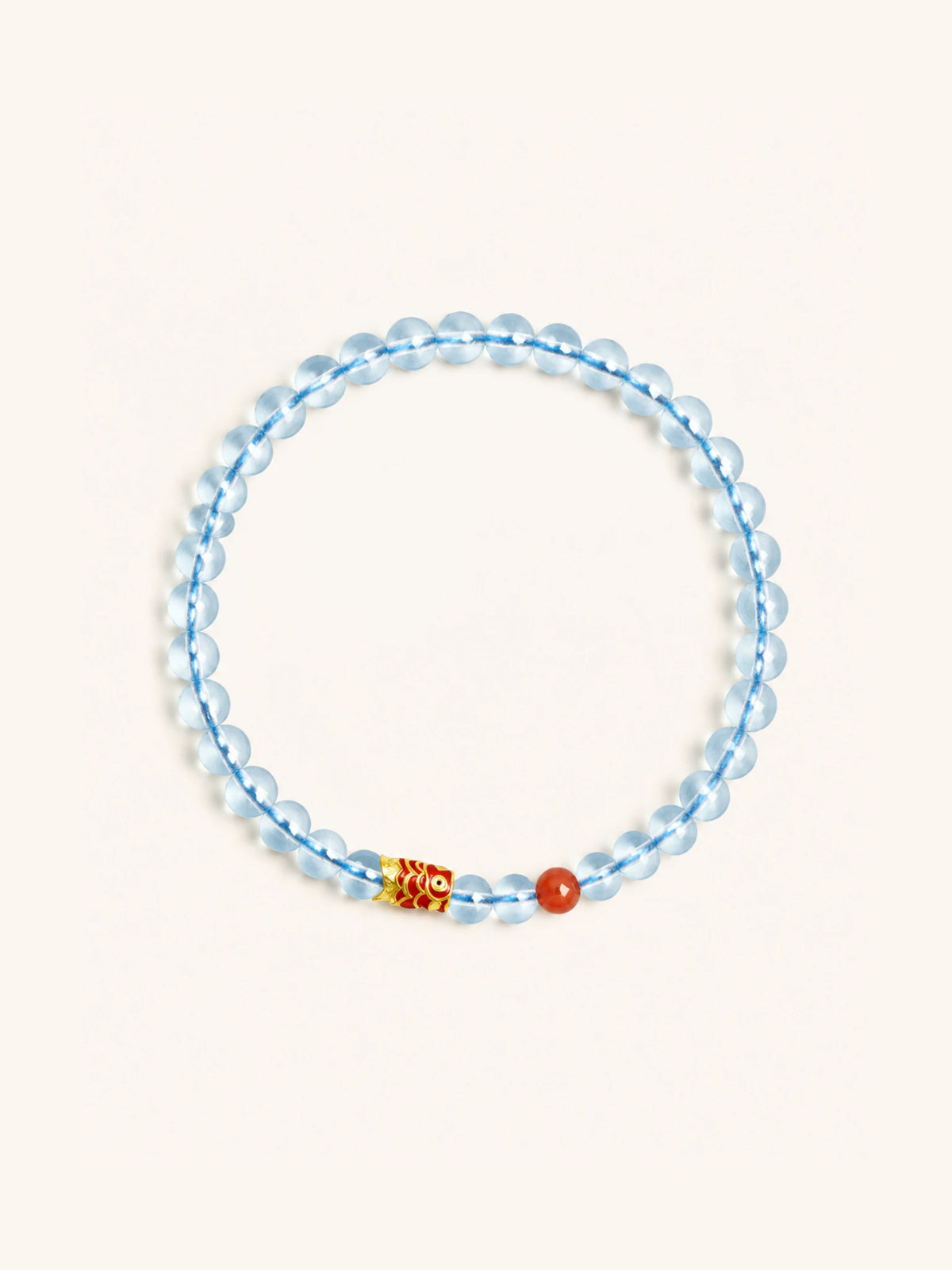 Alternate view of Aquamarine Koi Charm Bracelet