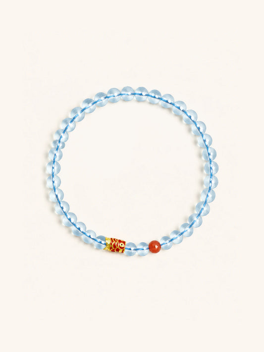 Alternate view of Aquamarine Koi Charm Bracelet