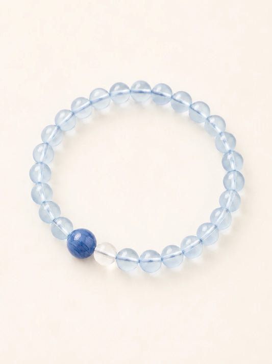 Aquamarine, Kyanite & Clear Quartz Bracelet