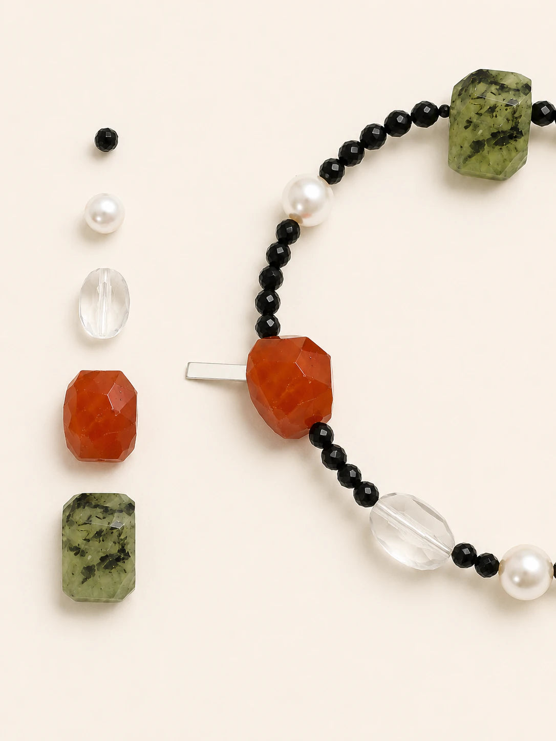 Alternate view of Black Tourmaline & Red Agate Mixed-Bead Bracelet