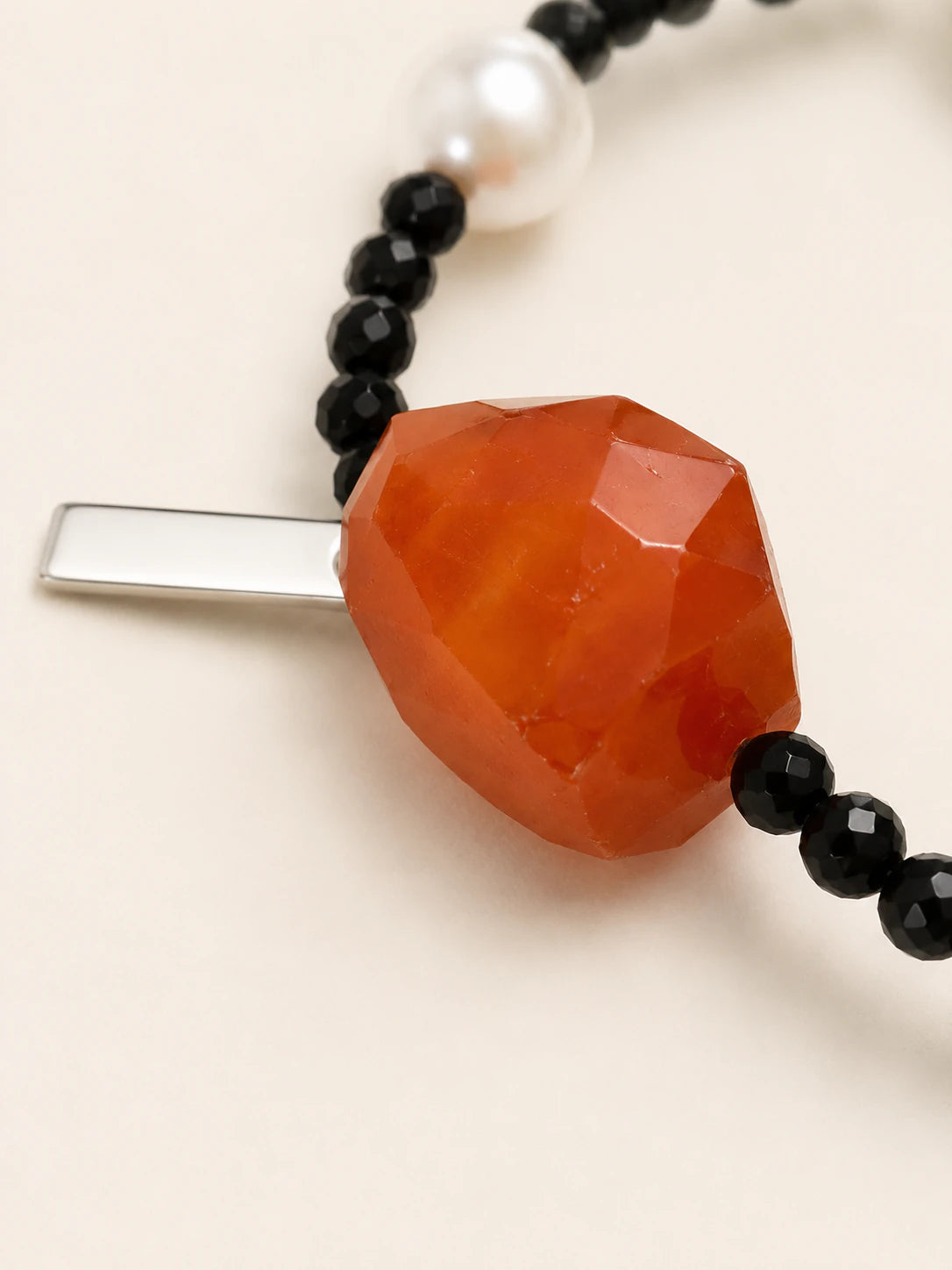 Alternate view of Black Tourmaline & Red Agate Mixed-Bead Bracelet
