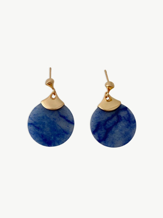 Blue Jade Drop Earrings-Earrings-SoulAdorne