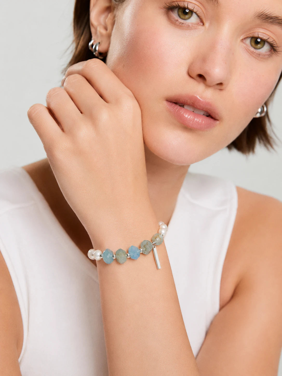 Alternate view of Blue Onyx Mixed-Bead Bracelet