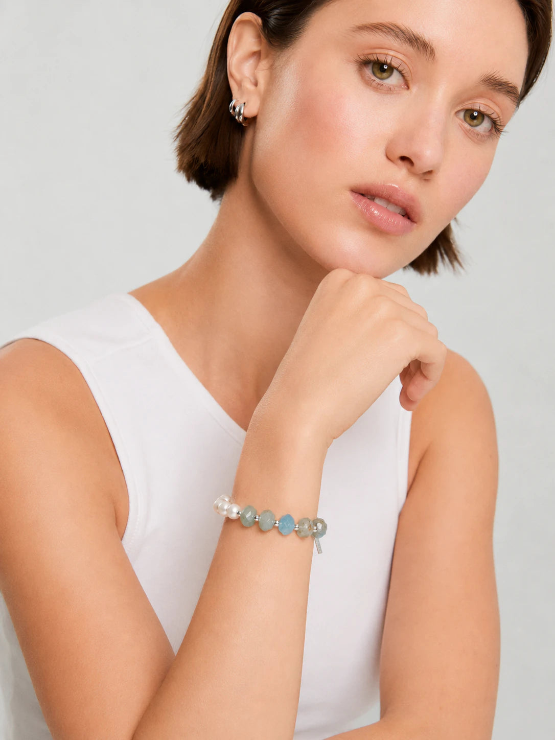 Alternate view of Blue Onyx Mixed-Bead Bracelet