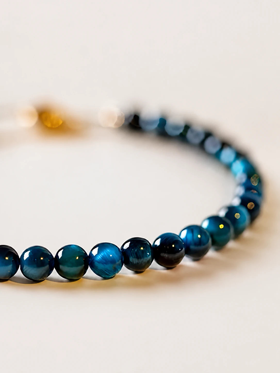 Alternate view of Blue Tiger's Eye Bead Bracelet