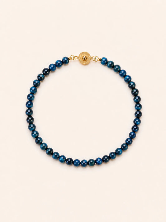Blue Tiger's Eye Bead Bracelet