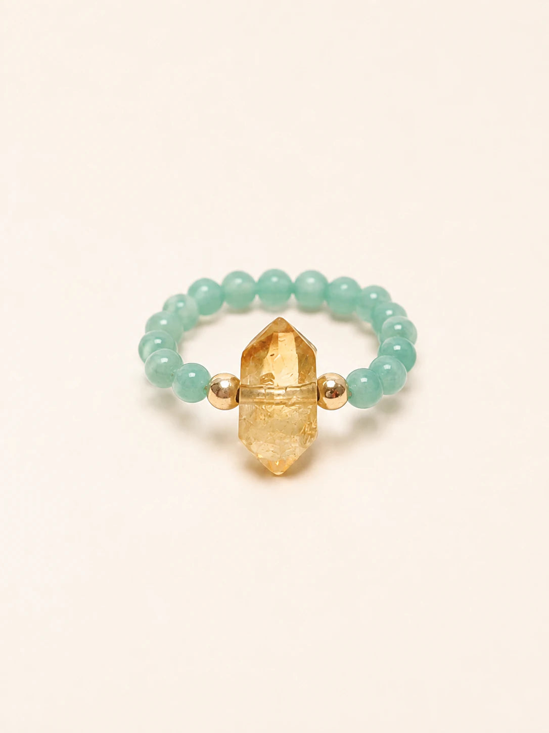 Citrine & Aventurine Beaded Ring