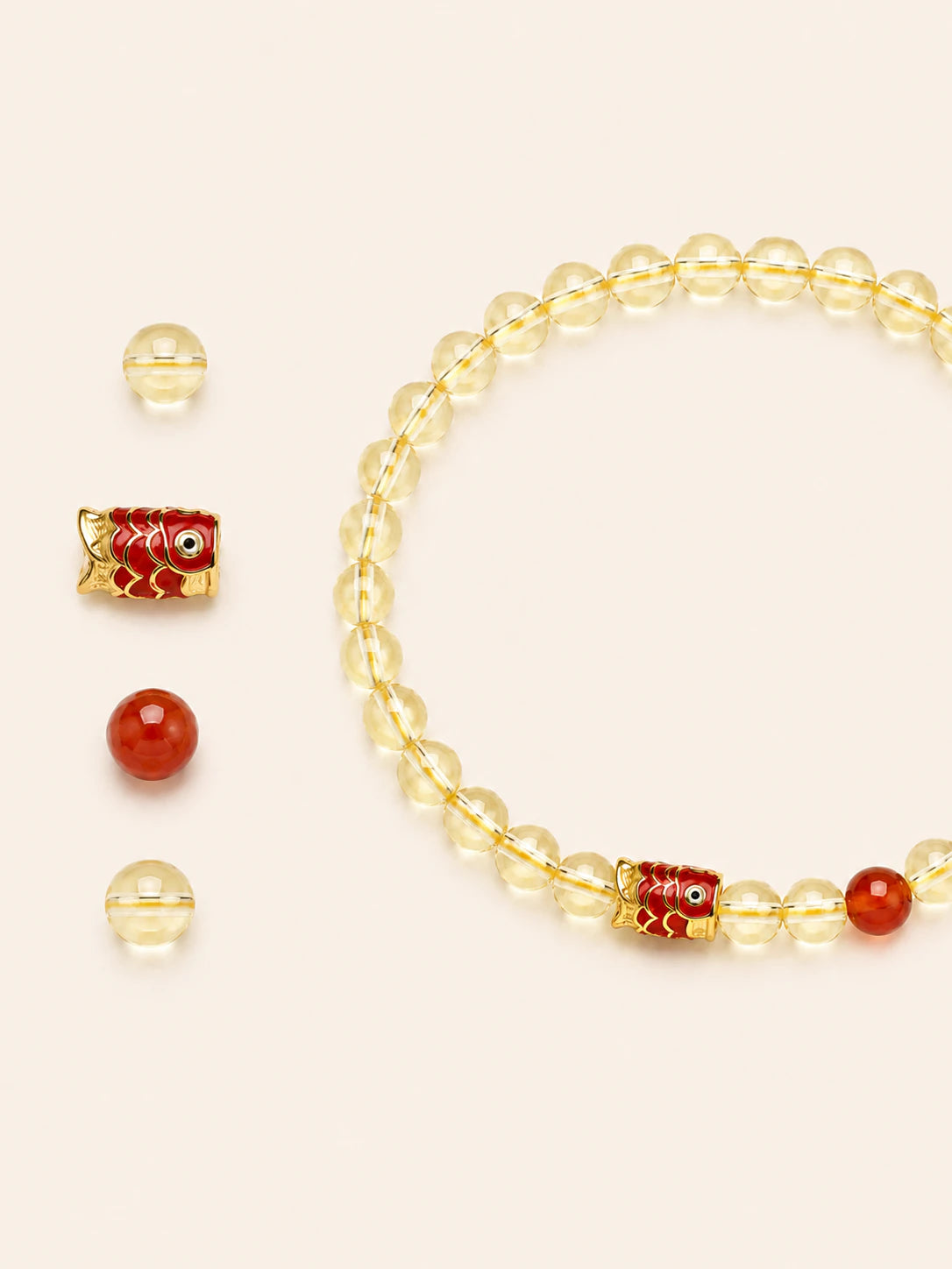 Alternate view of Citrine Koi Charm Bracelet