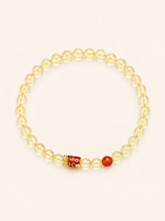 Citrine Koi Charm Bracelet