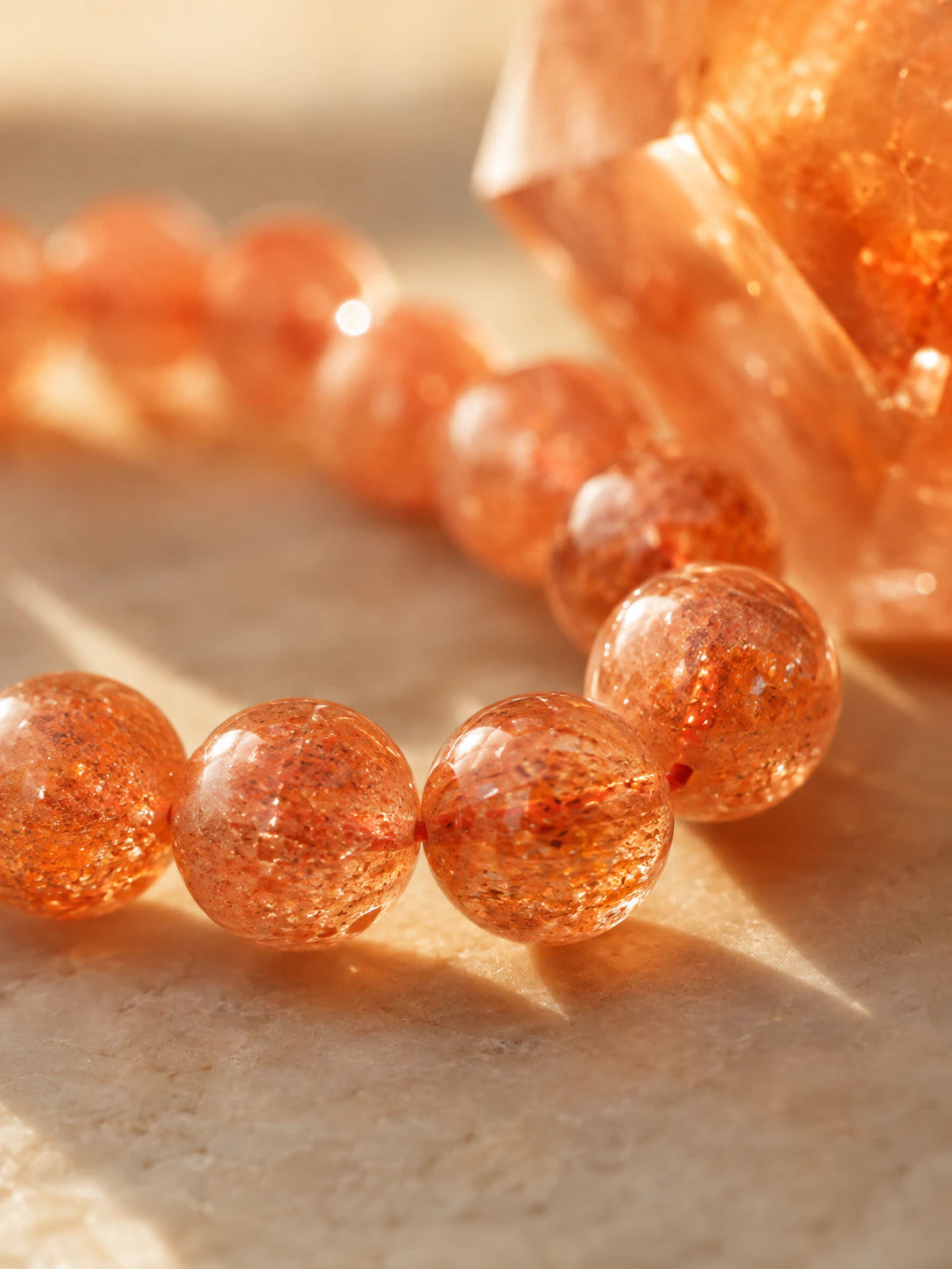 Alternate view of Golden Sunstone Faceted Bead Bracelet