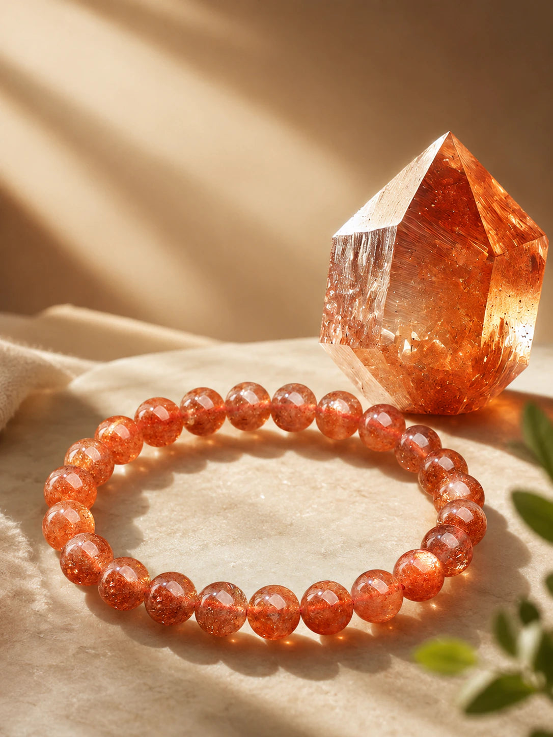 Golden Sunstone Faceted Bead Bracelet