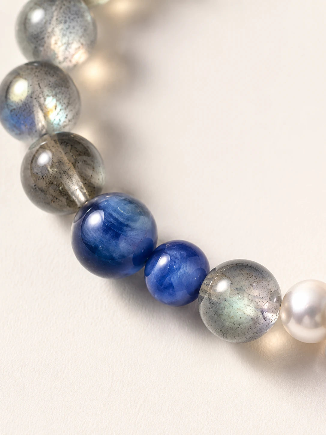 Alternate view of Gray Moonstone & Kyanite Bead Bracelet