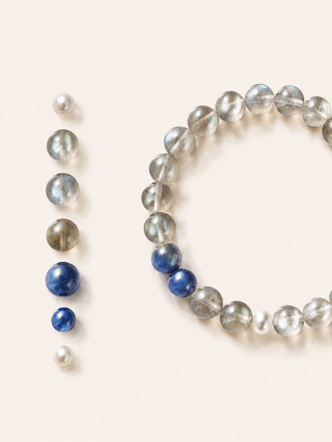 Alternate view of Gray Moonstone & Kyanite Bead Bracelet
