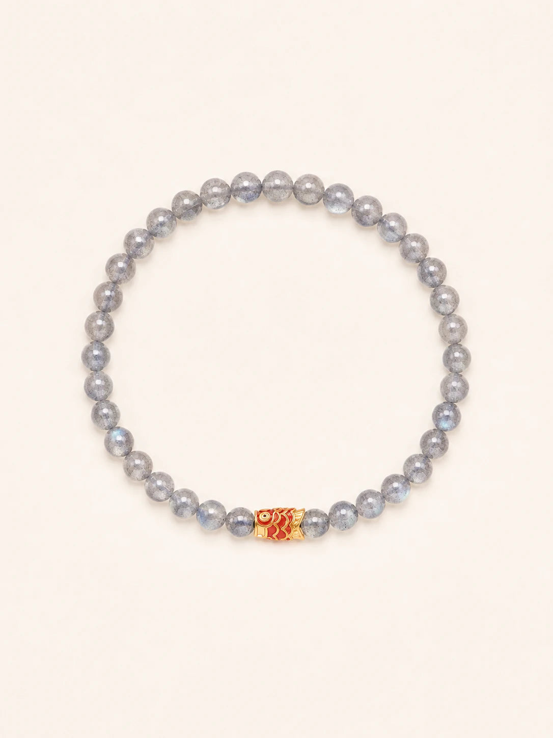 Gray Moonstone Koi Charm Bracelet