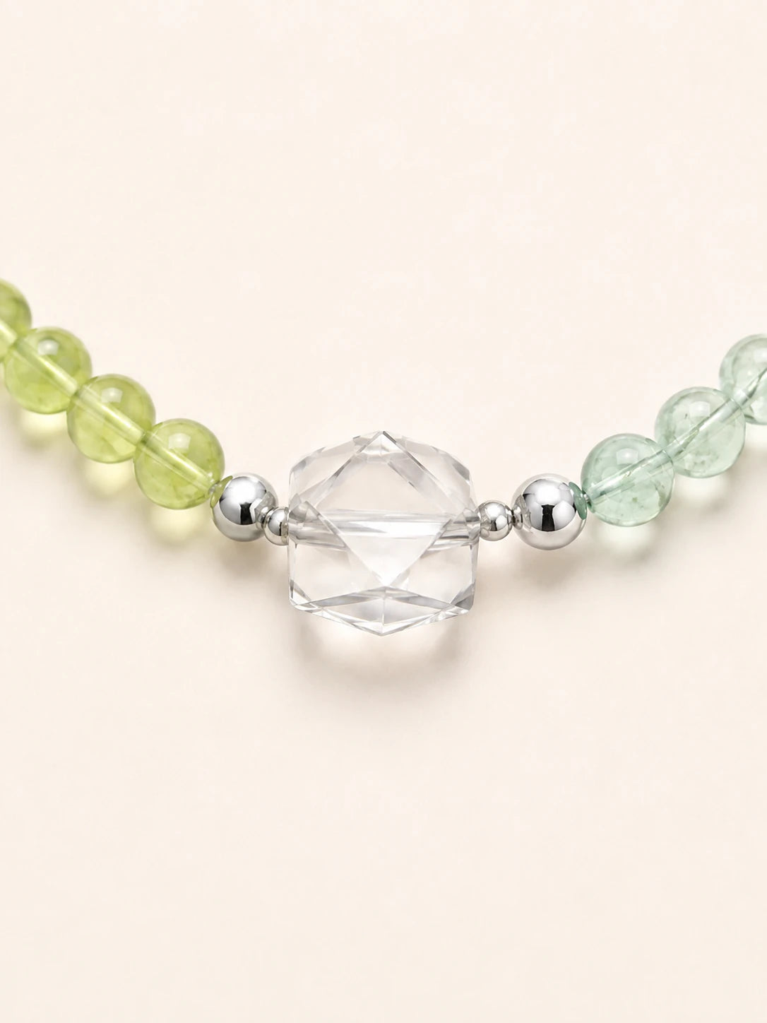 Green Fluorite & Prehnite Bead Necklace