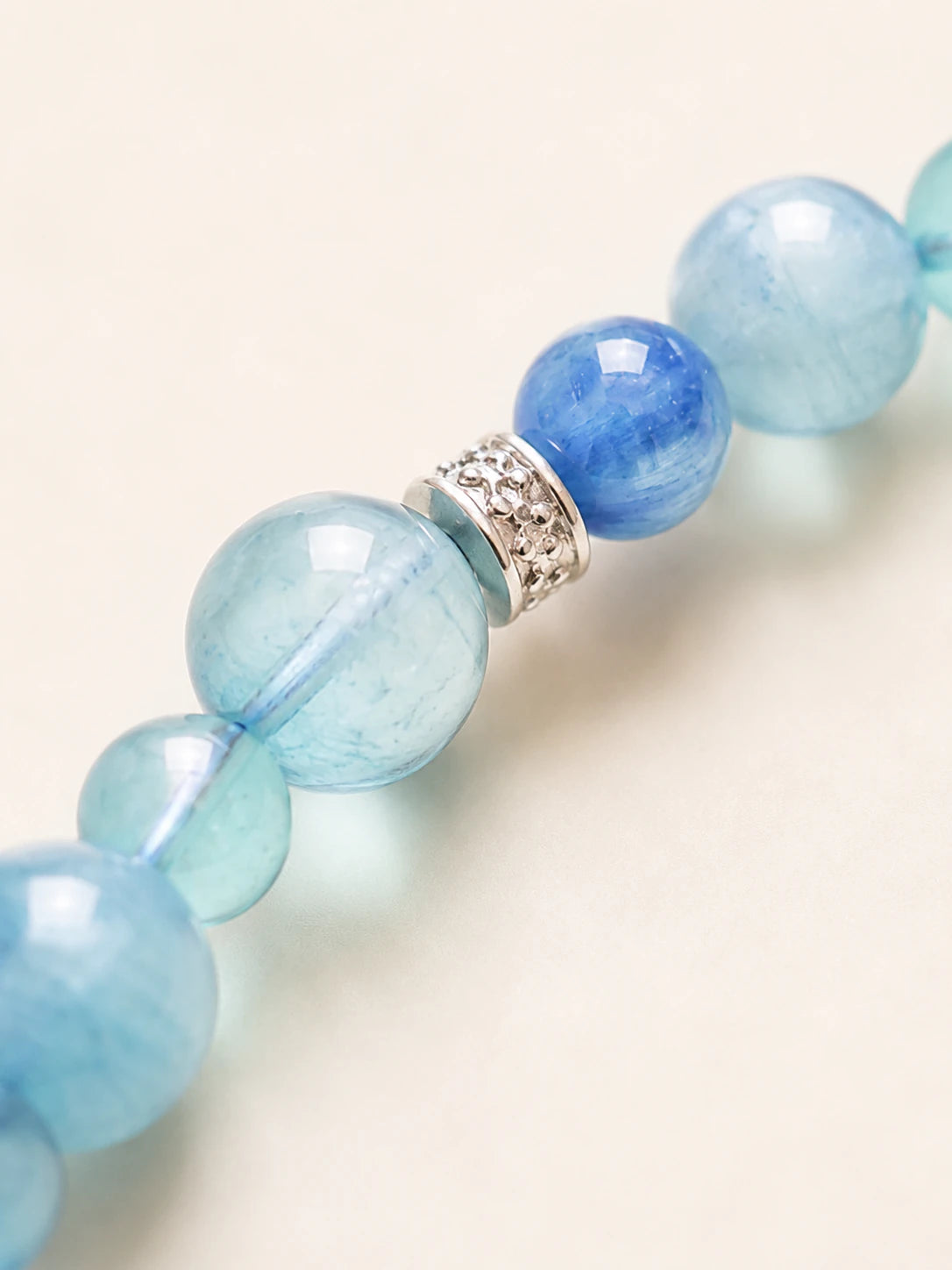 Alternate view of Kyanite & Aquamarine Bead Bracelet