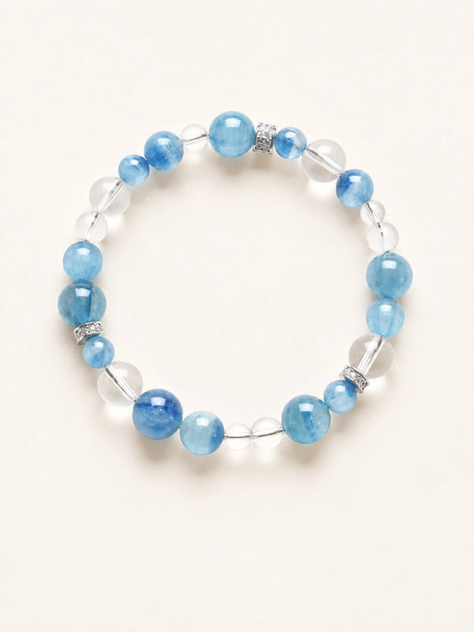 Alternate view of Kyanite & Clear Quartz Bead Bracelet
