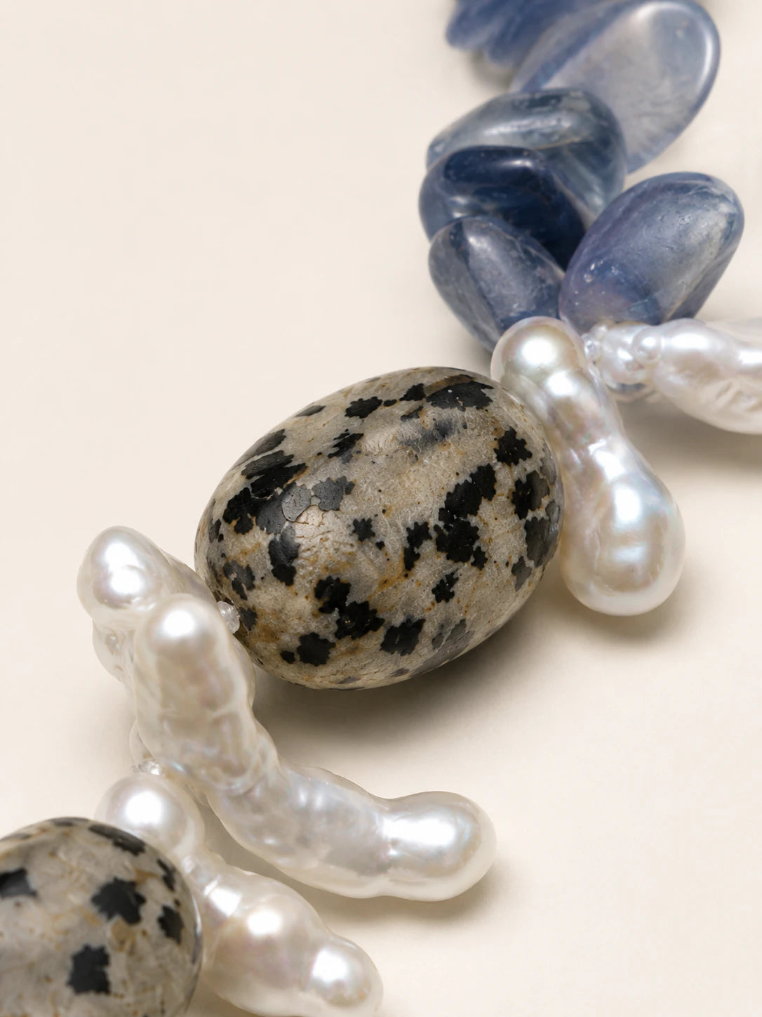 Alternate view of Kyanite & Dalmatian Jasper Mixed-Bead Bracelet