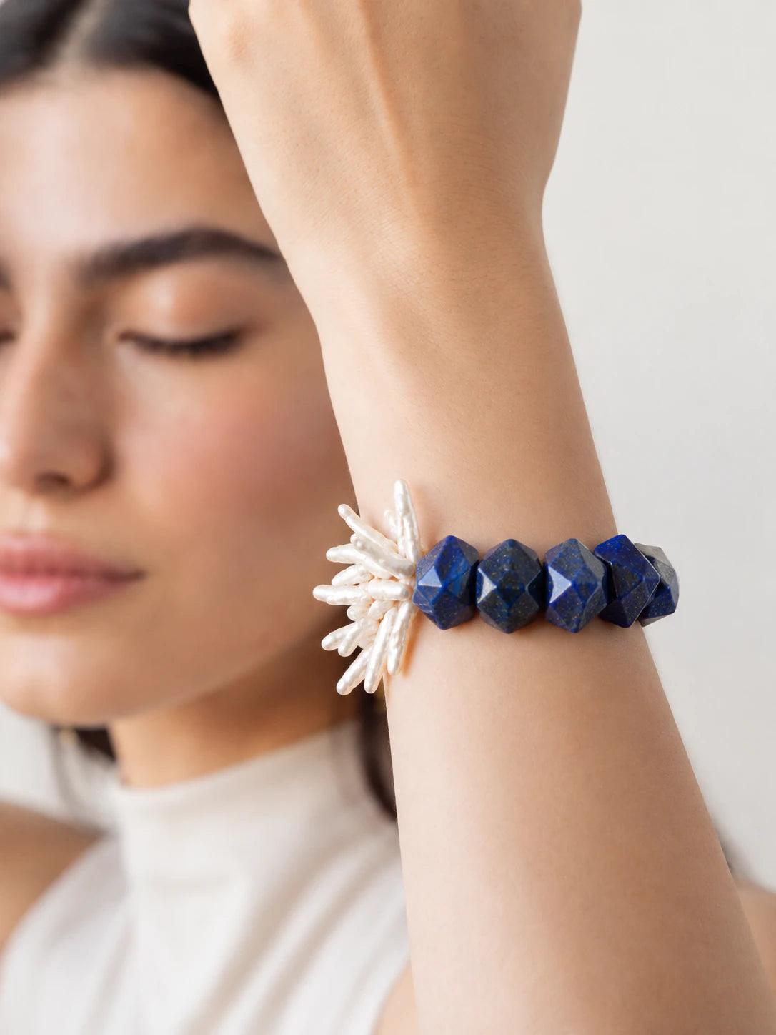 Alternate view of Lapis Lazuli Mixed-Bead Bracelet