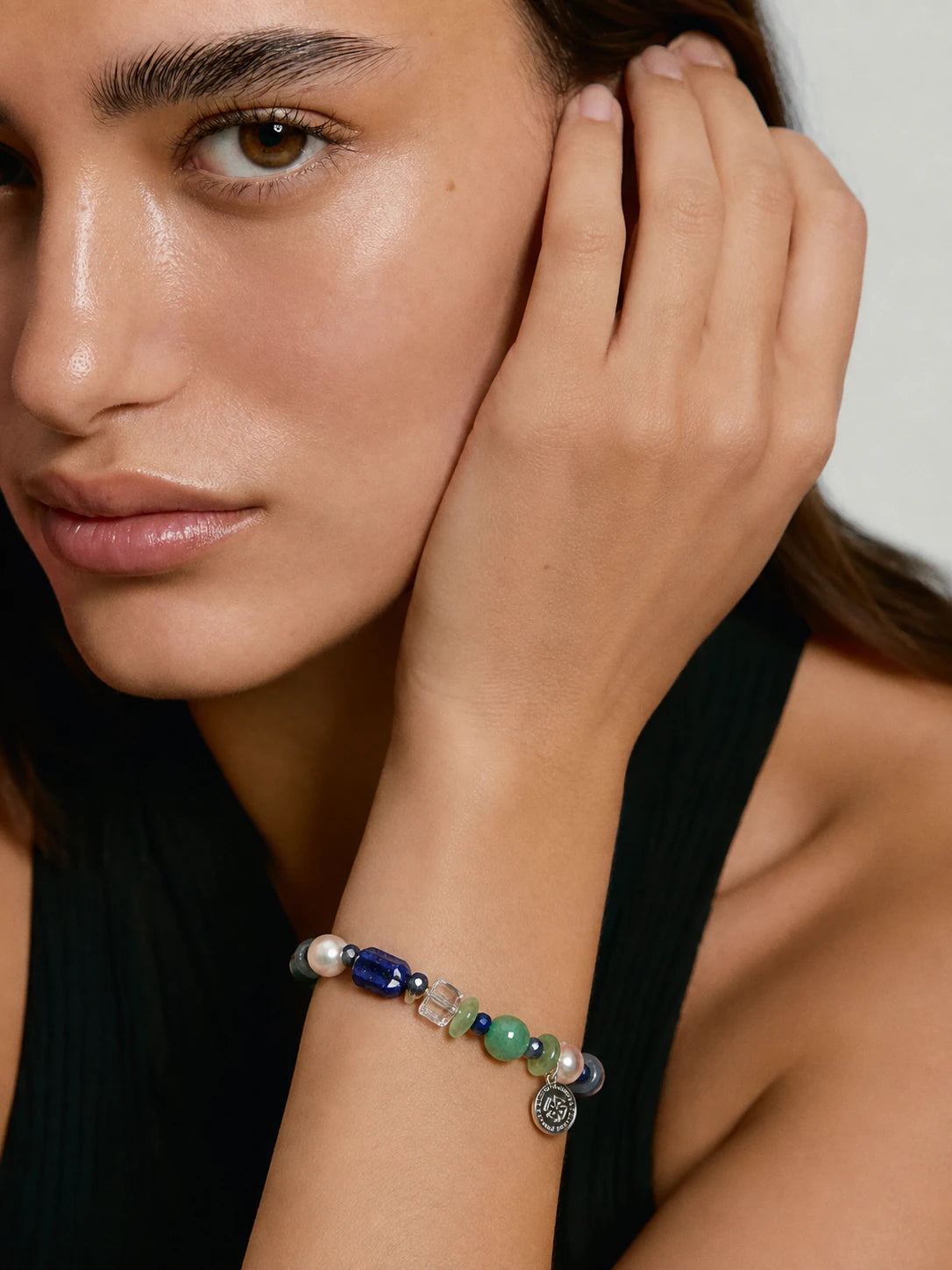 Alternate view of Multi-Gemstone Mixed-Bead Bracelet
