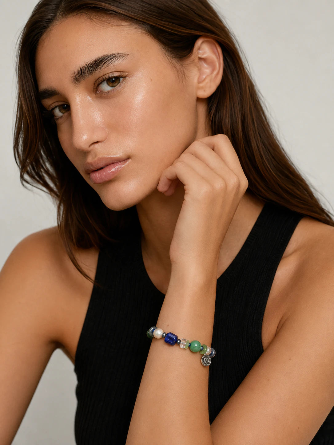 Alternate view of Multi-Gemstone Mixed-Bead Bracelet
