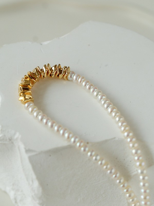 Dainty Beaded Pearl Necklace-Necklaces-SoulAdorne