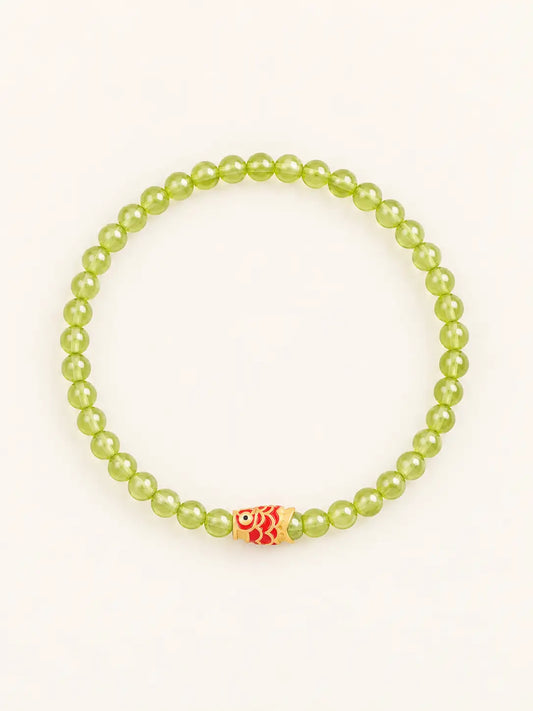 Peridot Open Path Bracelet – Koi Charm