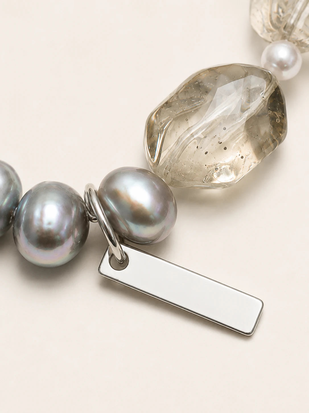 Alternate view of Prehnite & Green Crystal Mixed-Bead Bracelet