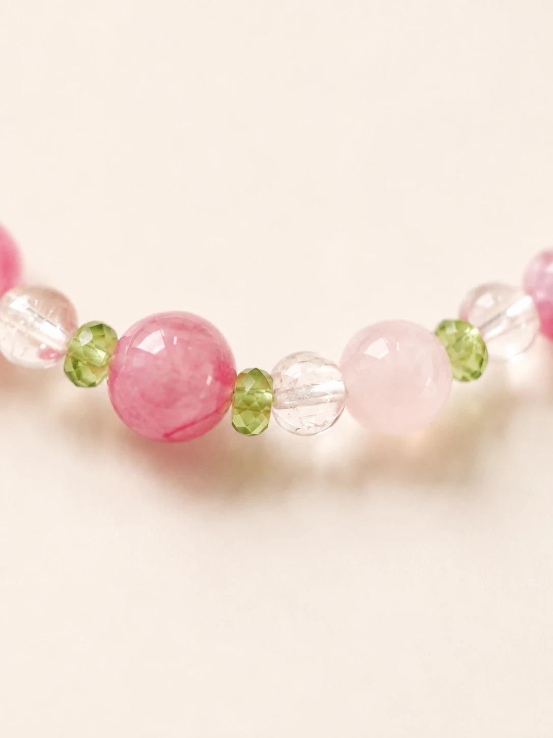 Alternate view of Rhodonite & Rose Quartz Mixed-Bead Bracelet