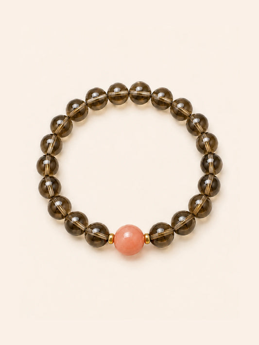 Alternate view of Smoky Quartz & Sunstone Bead Bracelet