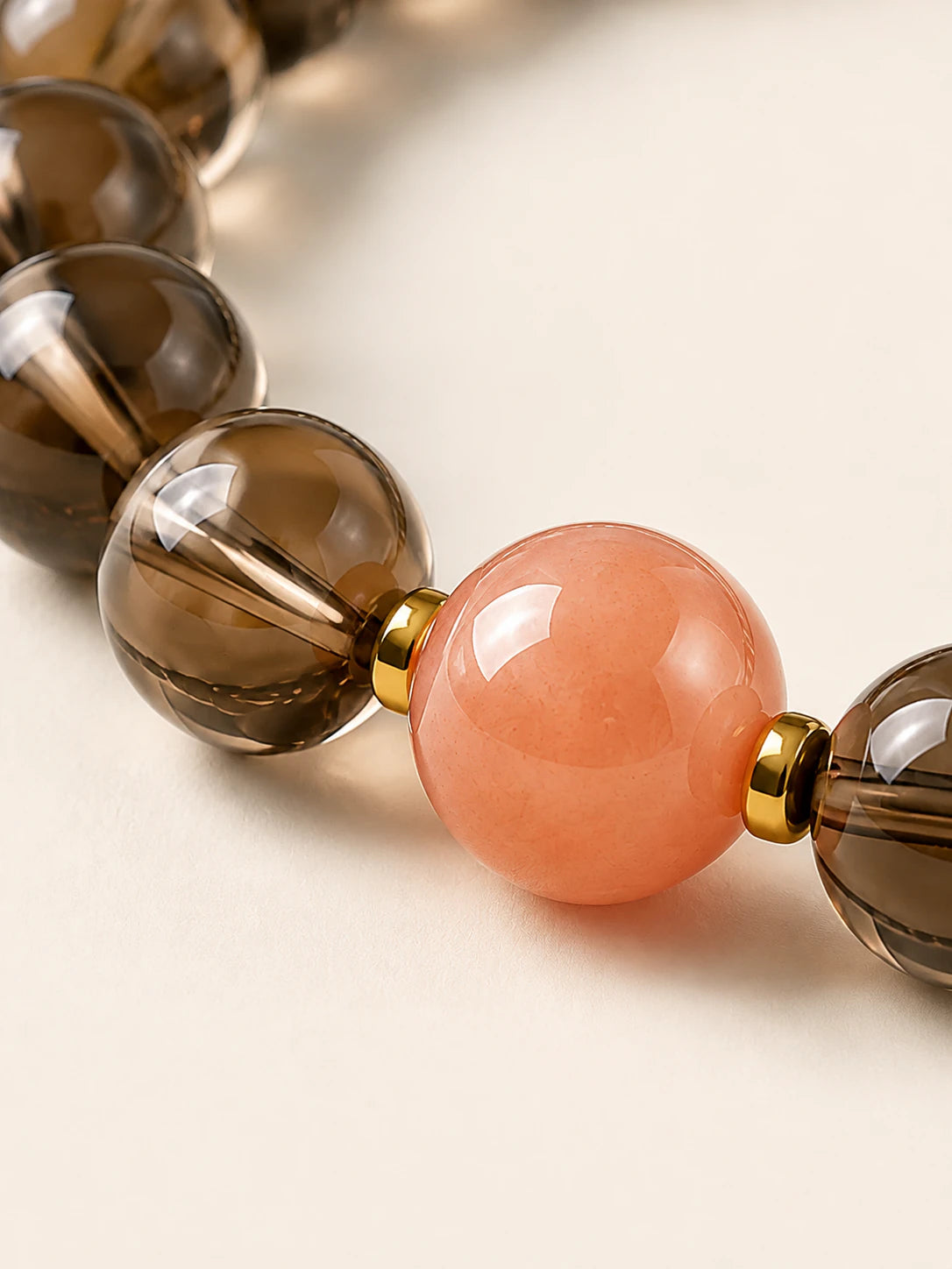 Alternate view of Smoky Quartz & Sunstone Bead Bracelet